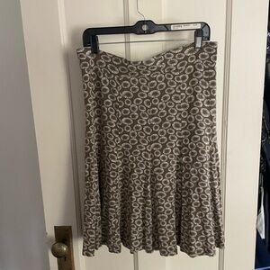 Boden Brown and Cream Floral Midi Skirt